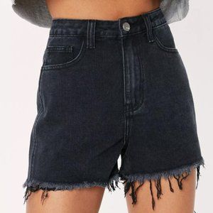 Nasty Gal Eyelet Belt Loop Distressed Denim Shorts